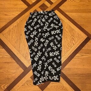 Black and White AC/DC Print Pants